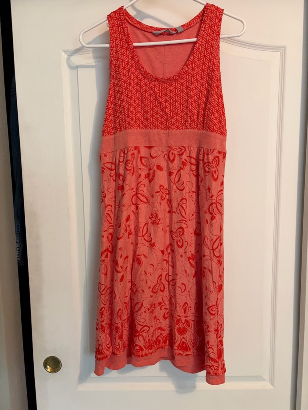 Athleta Coral Pink Mixed-Print Tank